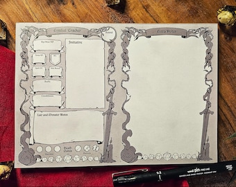 Gothic DnD Initiative Tracker: A5 TTRPG Notepad
