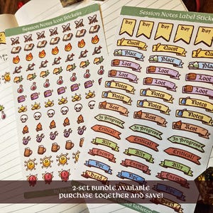 Dnd Session Notes Stickers: TTRPG Journal Icon & Label Sticker Sheets ...
