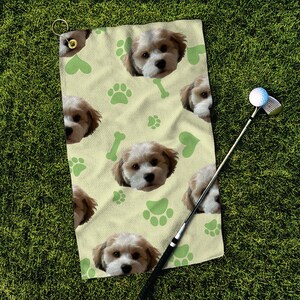 Custom Pet Golf Towel Pet Photo Personalized Dog Golf Towels Custom Cat Golf Towels Personalised Dog Towel Custom Cat Towel Funny Golf Gift