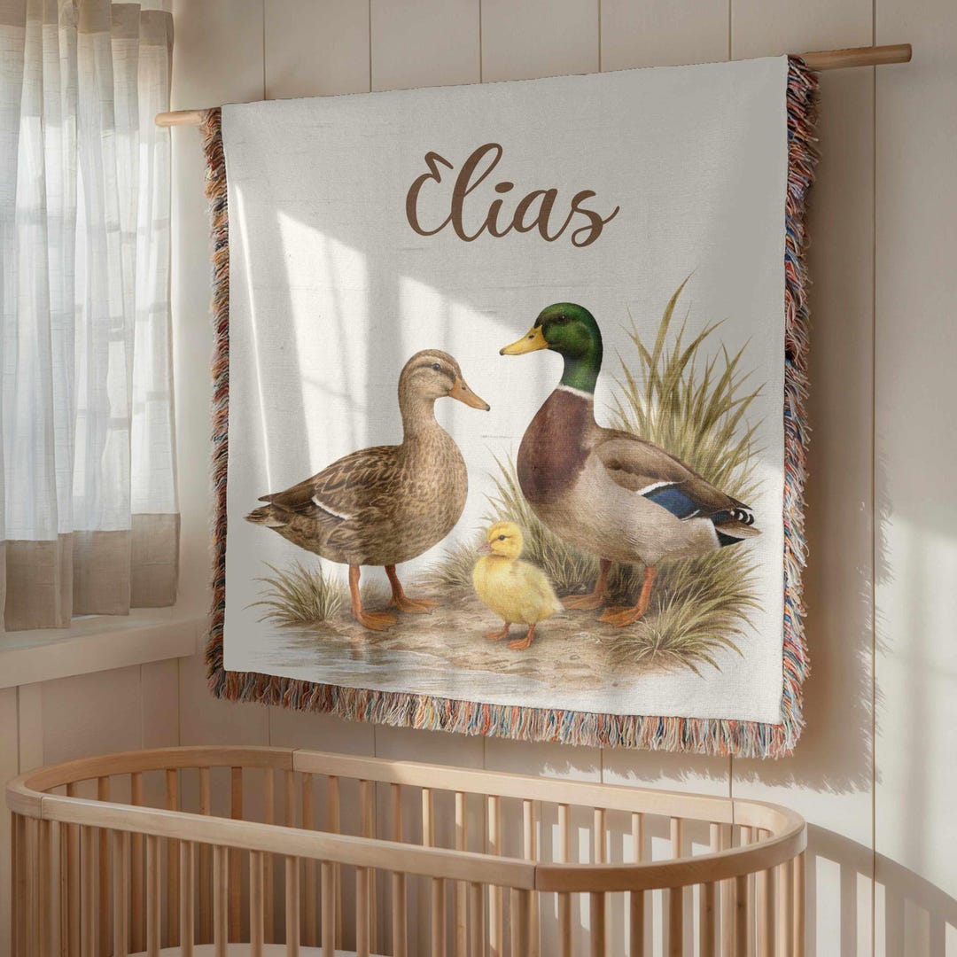 Personalized Camo Mallard Duck Blanket Mallard Duck Nursery Decor Baby ...