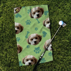 Custom Pet Golf Towel Pet Photo Personalized Dog Golf Towels Custom Cat Golf Towels Personalised Dog Towel Custom Cat Towel Funny Golf Gift