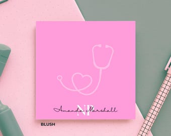 Personalized Nurse Practitioner Sticky Notes, Note Pads, NP Gifts, Nurse Practitioner Gift, NP Note Pads, Gifts for Graduation, Custom Gift
