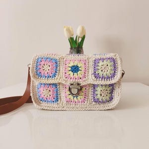 granny square bag,crochet bag,handmade granny square bag,crochet retro bag,mothers day handmade bag,crochet purse,mothers day handmade bag