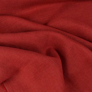Washed Linen Fabric in Red - 100% Natural Linen, 205 GSM | Soft, Durable, and Breathable | Ideal for Sewing, Crafts, Home Décor