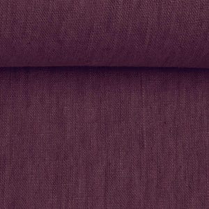 Washed Linen Fabric in Plum Color - 100% Natural Linen, 205 GSM | Soft, Durable, and Breathable | Ideal for Sewing, Crafts, Home Décor