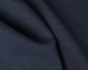 Washed Linen Fabric Dusty Blue Sold by the Yard - Medium Weight, Organic and Soft, European Flax, OEKO-TEX Certified, Eco-Friendly Textile