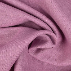 Washed Linen Fabric in Lilac Color - 100% Natural Linen, 205 GSM | Soft, Durable, and Breathable | Ideal for Sewing, Crafts, Home Décor