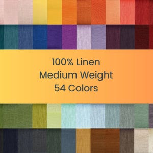 Tela de lino cortada a medida/metro, muestras. Lino orgánico de color liso, suavizado, prelavado, de peso medio, cortado a medida, para ropa y cortinas.