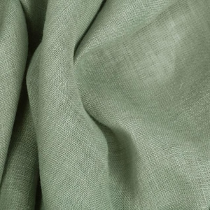 Washed Linen Fabric in Spanish Green - 100% Natural Linen, 93 GSM | Soft, Durable, and Breathable | Ideal for Sewing, Crafts, Home Décor