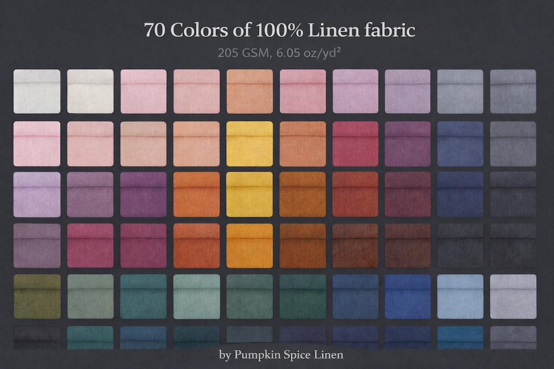 Linen Fabric by the Yard or Meter, Samples. Medium Weight, Softened ...