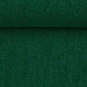 Washed Linen Fabric in Dark Green - 100% Natural Linen, 205 GSM | Soft, Durable, and Breathable | Ideal for Sewing, Crafts, Home Décor