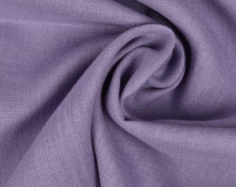 Tela de lino lavado en color lavanda: lino 100 % natural, 205 g/m², suave, duradera y transpirable, ideal para costura, manualidades y decoración del hogar.