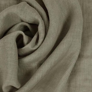 Washed Linen Fabric in Gray Brown - 100% Natural Linen, 93 GSM | Soft, Durable, and Breathable | Ideal for Sewing, Crafts, Home Décor