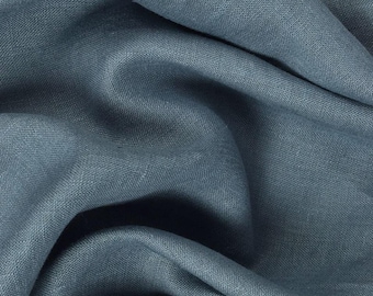 Washed Linen Fabric in Dusty Blue - 100% Natural Linen, 205 GSM | Soft, Durable, and Breathable | Ideal for Sewing, Crafts, Home Décor