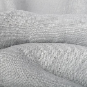 Washed Linen Fabric in Light Grey - 100% Natural Linen, 205 GSM | Soft, Durable, and Breathable | Ideal for Sewing, Crafts, Home Décor