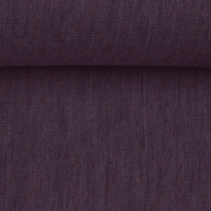 Washed Linen Fabric in Dark Plum - 100% Natural Linen, 205 GSM | Soft, Durable, and Breathable | Ideal for Sewing, Crafts, Home Décor