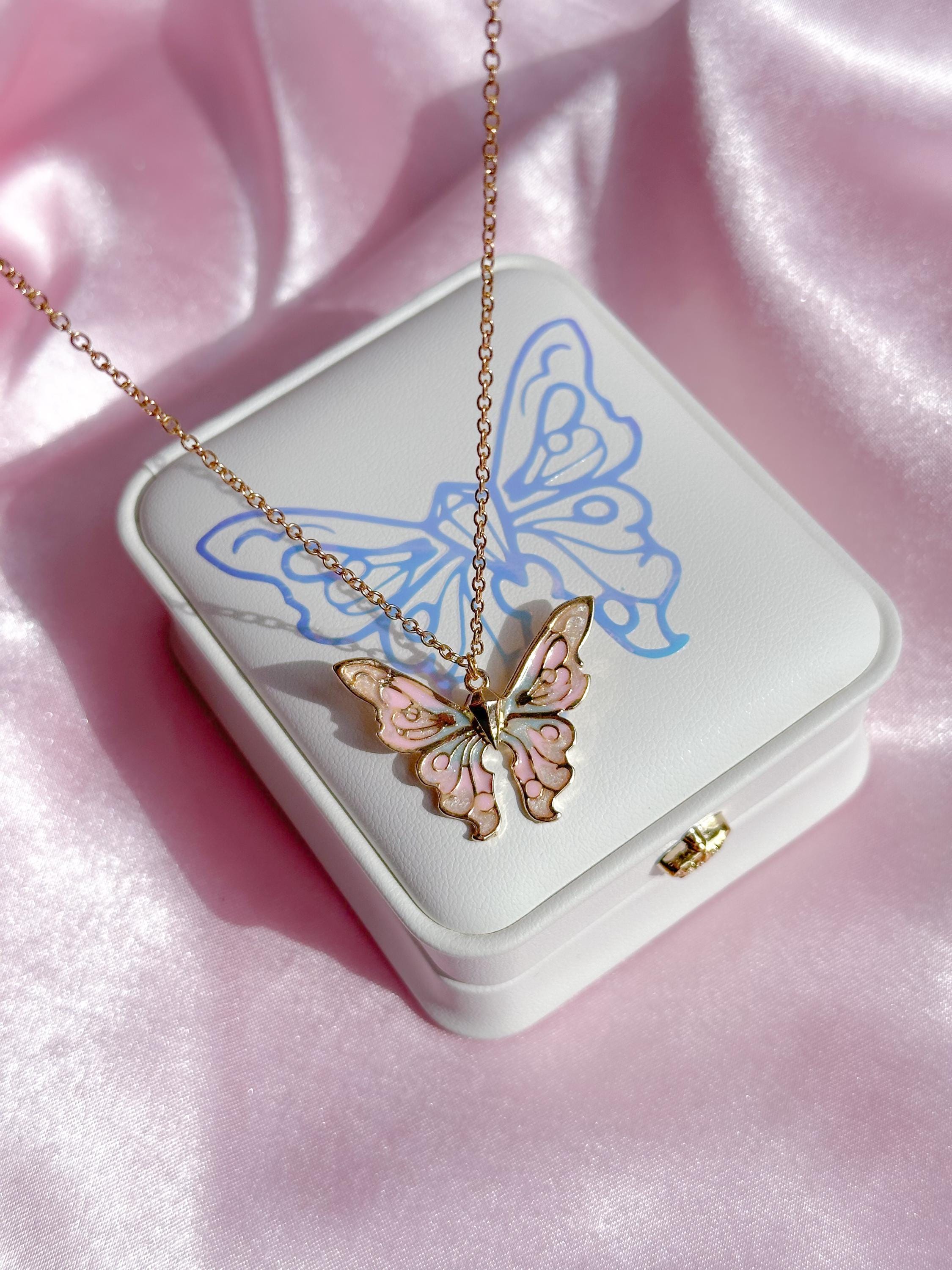 Collier Papillon Émail Perles Multicouche - Style Barbie Fairytopia Mermaidia Pour Femmes