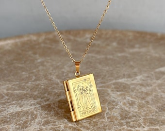 Cats Tarot Book Necklace