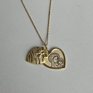 Holy Pendant, Baby Jesus and Mary Necklace