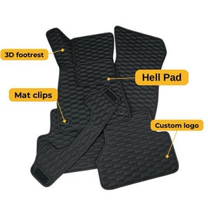 Alfombrillas de coche para Audi A1-A3-A4-A5-A6-A7-A8-Q3-Q5-Q7-RS5-RS7-S3-S4-S5-S6-S7-TT / Juego completo de 5 alfombrillas / Logotipo de coche personalizado / Regalo personalizado