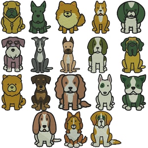 Disegno ricamo cane, ricamo di tutte le razze di cani, ricamo cane cartone animato, ricamo mini cane riempito, disegni ricamo macchina