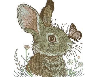Diseño de bordado de conejito, monograma de conejito. Diseño de Pascua. Diseño de conejito de Pascua, bordado de conejo, diseño de bordado a máquina