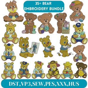 Teddy Bear Embroidery Design, Cute Baby Boy Bear Embroidery, Bear Embroidery, Mini filled Teddy Bear, Machine Embroidery Design