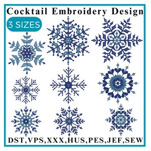 Snowflake Embroidery Design, Mini snowflake embroidery, snowflake bean stitch embroidery, Winter Embroidery, Machine embroidery designs