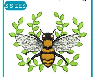 Bee embroidery design, Furry Fuzzy Bumble Bee Embroidery, bug embroidery, insect, be happy, cute, little, Machine Embroidery Design