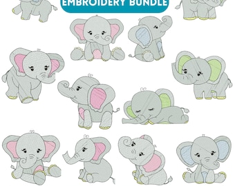 Desenho de bordado de elefante, Bordado de elefante fofo, Elefante animal, Bordado de elefante bebê, Design de bordado à máquina