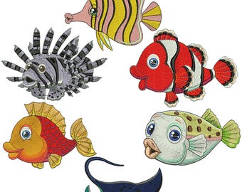 Disegno ricamo pesce, ricamo pesce tropicale, ricamo animali marini, disegno mini pesce, ricamo oceano, disegno ricamo macchina