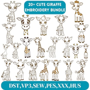 Giraffe Embroidery Design, Cute Giraffe embroidery, Giraffe Applique Embroidery,Giraffe design, Animal embroidery, Machine Embroidery Design