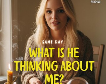 What Is He Thinking, Telepathy Mind Reading, Psychic Love Insights, What's On His Mind About You, Tarot Guidance, PDF, 24 Hour Delivery
