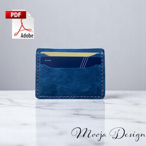 Leather Card holder PDF pattern, Minimalist card holder pattern, Credit Card Pattern - Wallet Pattern - Leather DIY- Leather Credit Card