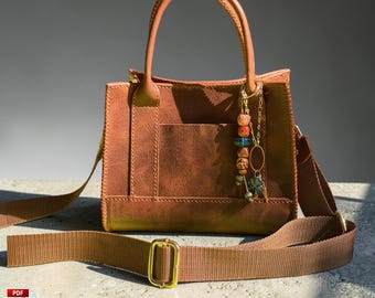 Wzór na skórzaną torbę typu crossbody, wzór na małą torebkę (wzór w formacie PDF)