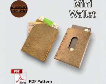 Wzór na skórzany portfel, smukły uchwyt na karty, DIY dla początkujących (szablon PDF)