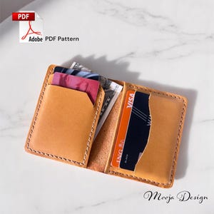 Leather Card holder PDF pattern, Minimalist card holder pattern, Credit Card Pattern - Wallet Pattern - Leather DIY- Leather Credit Card