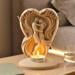 Personalized Couple Candle Holder STL | Custom Name 3D Print File | Romantic Gift for Couples | Printable STL | Digital Download