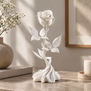 Elegant Rose STL File – Decorative 3D Printable Flower for Resin Printing, Romantic Home Decor Sculpture | Digital Downloads