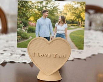 10 Heart Photo Holder STL Bundle, 3D Printable Picture Frames with Love Quotes, Romantic Home Decor, Digital Download