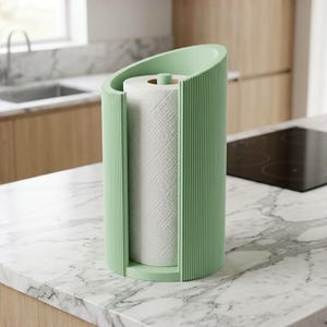 Kitchen Roll Holder STL | Scandinavian Minimalist Paper Towel Stand for Modern Kitchen Decor | 3D Printable Countertop Organizer