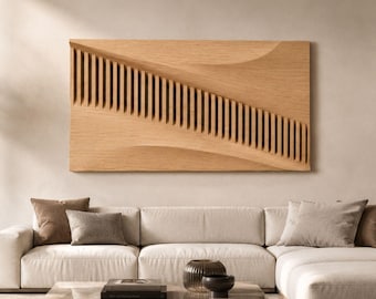 Luxuriöses, modernes Wandpaneel (STL) | Abstraktes CNC-Holzrelief | Parametrische geometrische Wandkunst | Fräsdatei | Inneneinrichtung