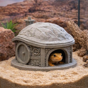 Reptile Hide STL File – Fantasy Terrarium Cave, 3D Printable Hide for Gecko, Snake, Lizard, Reptile Enclosure