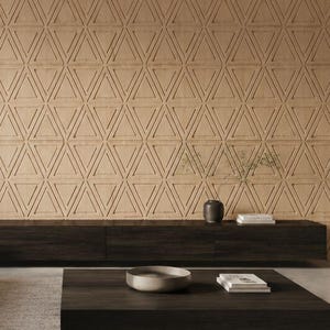 Gefacetteerde geometrische wandbekleding STL | Driehoekig patroon CNC-freespaneel | Moderne architectonische wanddecoratie | Digitale downloads