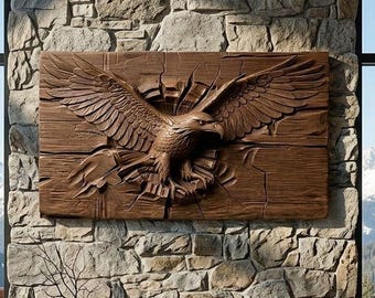 Eagle Relief STL for CNC Router | Majestic Bird Wall Panel | Wood Carving File | Wildlife Wall Art | Digital Download