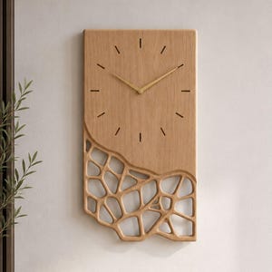 Organic Wall Clock STL | Parametric Wall Decor for CNC Router & 3D Printing | VCarve Aspire CNC Woodworking Project | Digital Download