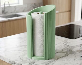 Küchenrollenhalter (STL-Datei) | Skandinavischer, minimalistischer Papierhandtuchständer für moderne Küchen | 3D-druckbarer Organizer für die Arbeitsplatte