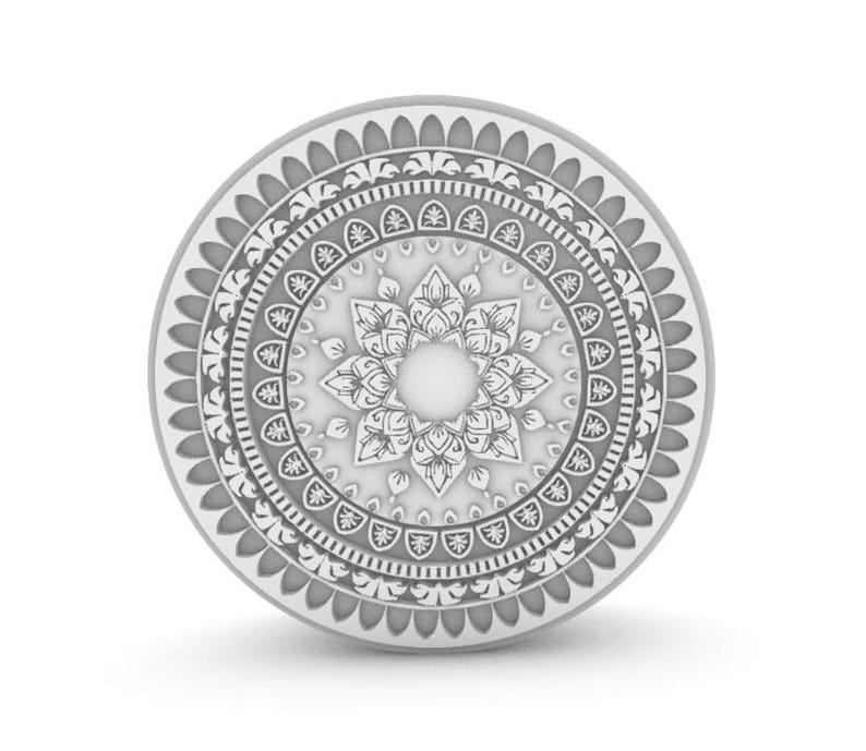 Mandala Wall Art STL for CNC, Round Headboard Panel, 3D Relief Wood ...
