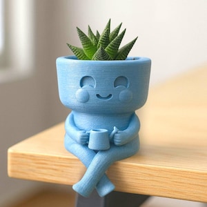 Pot de fleurs succulentes STL – Pot souriant mignon pour impression 3D