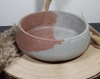 Handmade concrete bowl | Water resistance tested | Water bowl | Rustic and modern decorative bowl | Concrete bowl in various colors